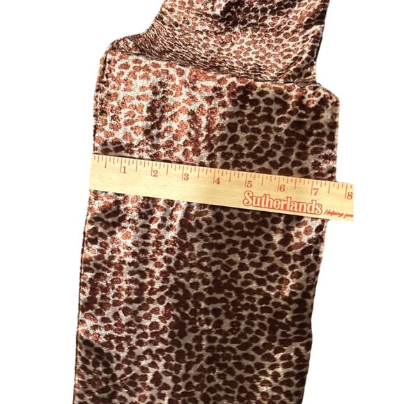 Collection XIIX LTD. Leopard Print Brown & Cream Scarf With Fringe Edges - Picture 6 of 8